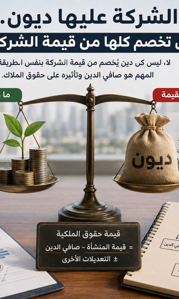 تقييم شركة عليها ديون