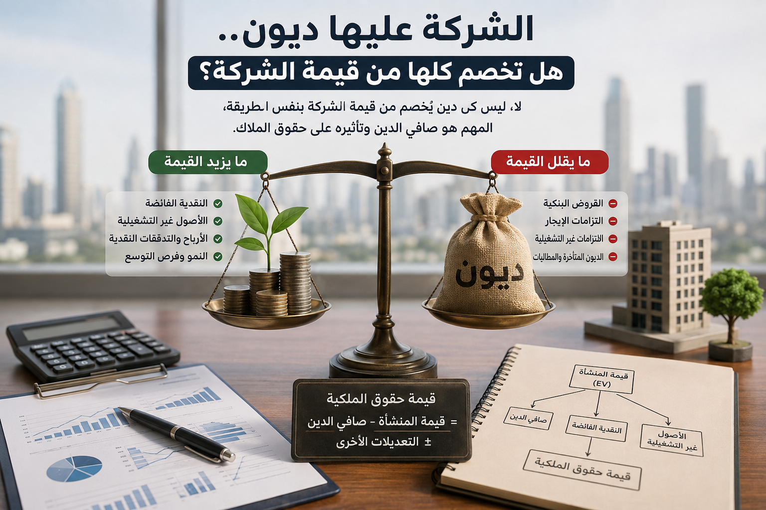 تقييم شركة عليها ديون
