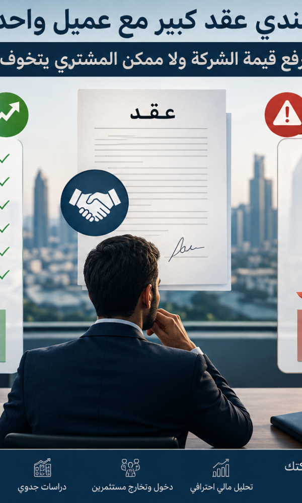تقييم شركات وعقد كبير مع عميل واحد
