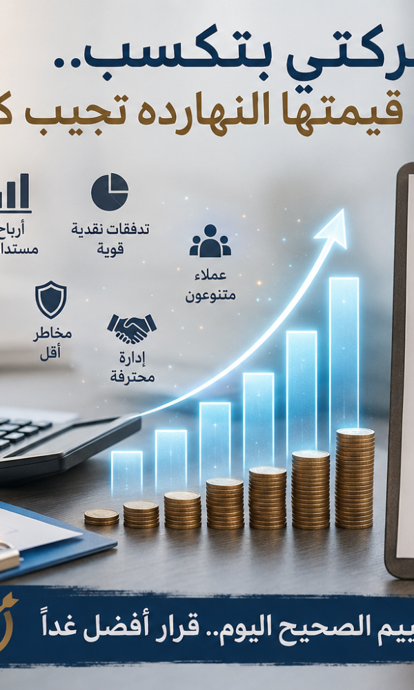 تقييم الشركات وتحديد قيمة الشركة بناء على الأرباح والتدفقات النقدية والنمو والمخاطر والديون وجودة الإدارة
