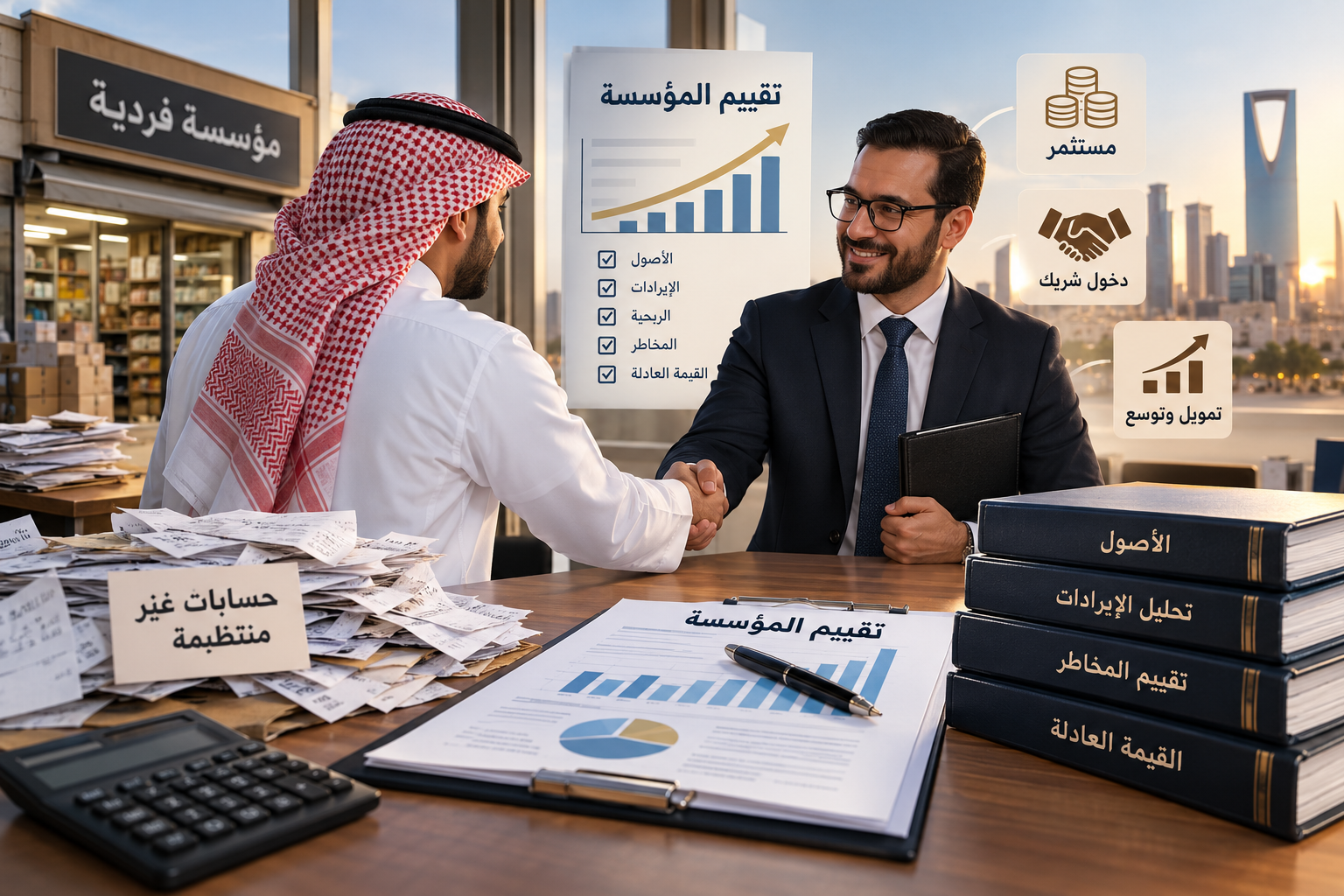 تقييم مؤسسة عند دخول مستثمر
